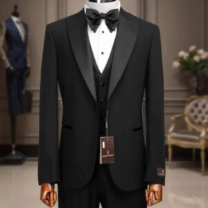 classic black three piece suit