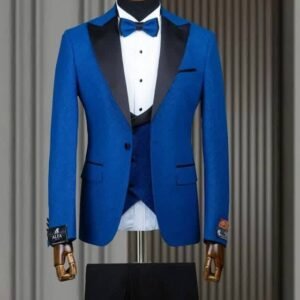 royal elite slim fit blue tuxedo suit