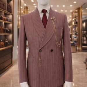 two button pinstripe double breasted men’s suit