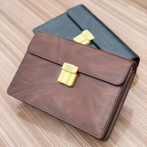 premium leather clutch wallet – bar lock design