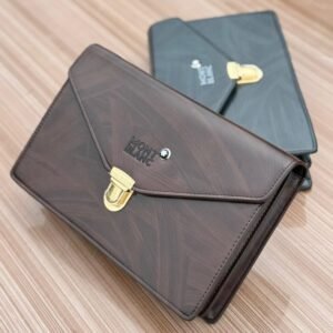 classic leather clutch wallet – hook lock design